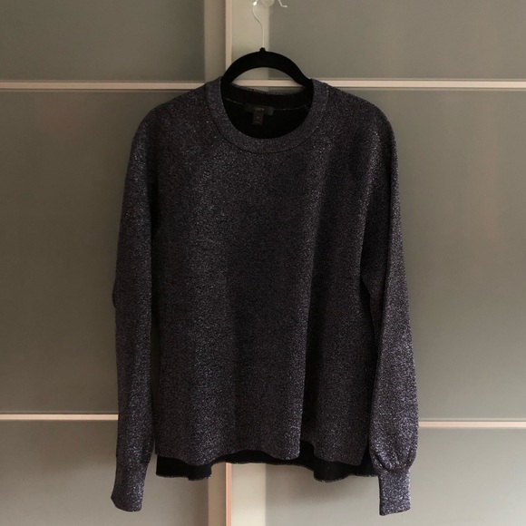 J. Crew Glitter/Sparkley Blue Crewneck Sweater. - Picture 2 of 8